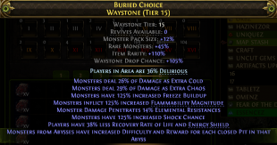 TIER 15 WAYSTONES 100% RARITY + 45% RARE MONSTER ABYSS MODED RANK 15 MAPS FULL UPGRADED T15 MAPS - image
