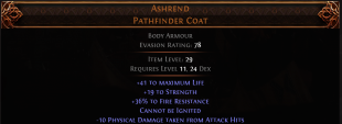 RISE OF THE ABYSSAL Ashrend Pathfinder Coat UNIQUE CHEST LVL 11 REQ UNIQUE BODY ARMOUR - image