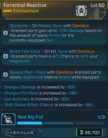 ⭐[MODDED] L50 ENHANCEMENT (DAEDALUS) - 3 PERKS + 38% SG DMG - 38% SG FR - 50% GUN ACC - 38% SMG SEC⭐ - image