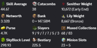 ✅❗️Solo-Coop | VIP+ | 298 SB lvl | 44.67 AVG | Cata 38 | 3.32B NW | Full accept | Hypixel SkyBlock❗️ - image