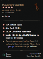 SEASON 10 100% PERFECT 4 GA PAINGORGER'S GAUNTLETS 125%  ASPECT POWER 4GA PAINGORGER'S GAUNTLETS - image