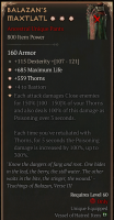 3GA Balazan's Maxtlatl (150/150) Max Aspect Power ✷685 Maximum Life ✷559 Thorns ✷4 Bastion - 115 Dex - image
