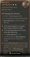 2GA Okun’s Catalyst | Ball Lightning While Moving / +52% Attack Speed / 244% Static Field AoE - image