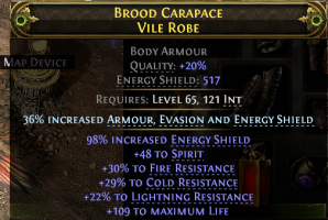 517 ES CHEST 48 SPIRIT 109 LIFE 30% FIRE 29% COLD 22% LIGHT RESIST INFERNALIST SORC LICH STORMWEAVER - image