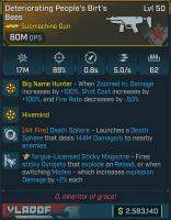 ⭐[MODDED] L50 BIRT'S BEES - 80 MILLION DPS - BIG NAME HUNTER - DEATH SPHERE 144M DMG/S - INSPECT!⭐ - image