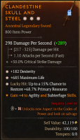 S9- 3GA Sword +  Dexterity / Maximum Life / Lucky Hit: Up to a 15% Chance toRestore +68.7% Primary R - image