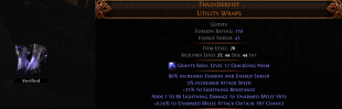 RISE OF THE ABYSSAL Thunderfist Utility Wraps NEW UNIQUE GLOVES LVL 65 REQ - image