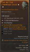 2GA HELM — +437 Life, +75% Cold Resist, Dodge Heals 24% Life - image