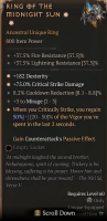 2GA Ring of the Midnight Sun (Max Aspect) ✷182 Dexterity ✷75% Critical Strike Damage - image