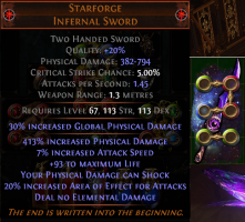 Starforge infernal sword - 6socket 4linked - 20%quality - image