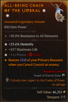 2GA Amulet + *Dexterity/ Maximum Life/ *Potent - image