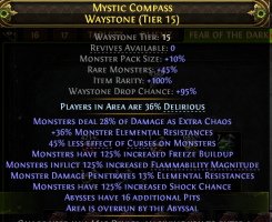 TIER 15 MAP WITH OVERRUN BY ABYSS MODE (TURNS UR MAP ABYSS 15+ EXTRA PITS  100% RARITY 45% RARE MOBS - image