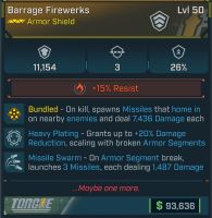 ⭐L50 FIREWERKS - 11.154 CAPACITY - 26% DMG RED - 15% FIRE RES - HEAVY PLATING - MISSILE SWARM⭐ - image