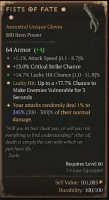 2GA Fists of Fate (245/300) ✷13% Critical Strike Chance ✷77.7% Lucky Hit Makes Vulnerable - image
