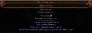 RISE OF THE ABYSSAL The Covenant Altar Robe UNIQUE CHEST LVL 40 REQ WITCH CHEST SORCERESS CHEST - image