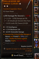 3GA 925 Wand ✿135 Intelligence/✿60 Vulnerable Damage/✿1310 Maximum Life = All Greater - image