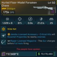 ⭐[MODDED] L50 FORSAKEN CHAOS (TWITCH DROP) - 175K DPS - INSTANT RELOAD - 21.2/s FIRE RATE!⭐ - image