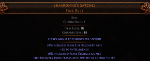 RISE OF THE ABYSSAL Shavronne's Satchel Fine Belt UNIQUE BELT LVL 62 REQUIRED - image