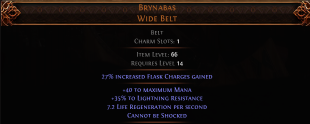 RISE OF THE ABYSSAL Brynabas Wide Belt UNIQUE BELT LVL 14 REQ - image