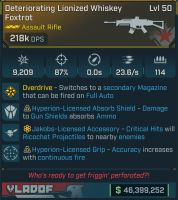 ⭐[MODDED] L50 WHISKEY FOXTROT - 218K DPS - 23.6/s F.R. - INSTANT RELOAD - THROWN WEAPON ON RELOAD!⭐ - image
