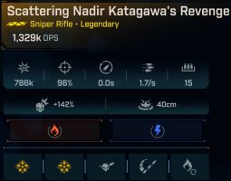 ⭐[MODDED] L50 KATAGAWA'S REVENGE - 1.329K DPS (+1.355k SHOCK/712k FIRE DMG) - 1.7/s FR - NO RELOAD⭐ - image