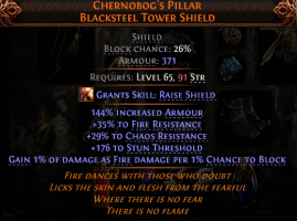 RISE OF THE ABYSSAL CHERNOBOG'S PILLAR BLACK STEEL TOWER SHIELD UNIQUE SHIELD WARRIOR SHIELD - image