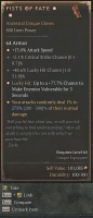2GA Fists of Fate — Lucky Hit +77.7% Vulnerable, Random DMG 1%–275%, +48.6% Lucky Hit Chance - image