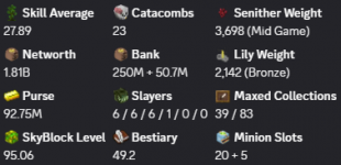 ✳️❗️ Solo-Coop | 50 SB lvl | Cata 11 | 18 AVG | 1m NW | Full accept | Hypixel SkyBlock ✳️ - image