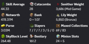 ✅❗️Solo-Coop | MVP+ | 264 SB lvl | 44.33 AVG | Cata 28 | 478M NW | Full accept | Hypixel SkyBlock - image