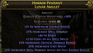 STORMWEAVER AMULET +3 ALL SPELL LVLS 31% CAST SPEED 49 SPIRIT 26% SPELL DMG 31% CRIT BONUS 22% SPELL - image