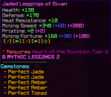 Mythic Jaded Divan's Set w/ All 5 Perfect Gemstones Applied | Best Armor For Mining - image