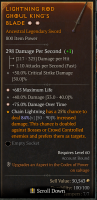 2GA SWORD — +50% Crit Dmg / +75% DoT / +685 Life / Chain Lightning 84% Bonus vs CC/Bosses - image