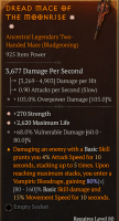 DOUBLE GREATER AFFIX two-HANDED MACE GA STRENGTH GA MAXIMUM LIFE VULNERABLE DAMAGE 2 GA 2H MACE - image