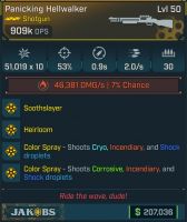 ⭐[MODDED] L50 HELLWALKER - 909K DPS (+FIRE DMG) - 30 MAG SIZE - 53% ACC - 0.9s RELOAD - 2.0/s FR!⭐ - image