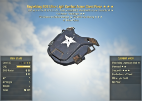 ⭐⭐⭐Unyielding Sentinels BOS combat armor Heavy Armor FULL SET 5/5 AP REFRESH (+15 stats SPECIAL) - image