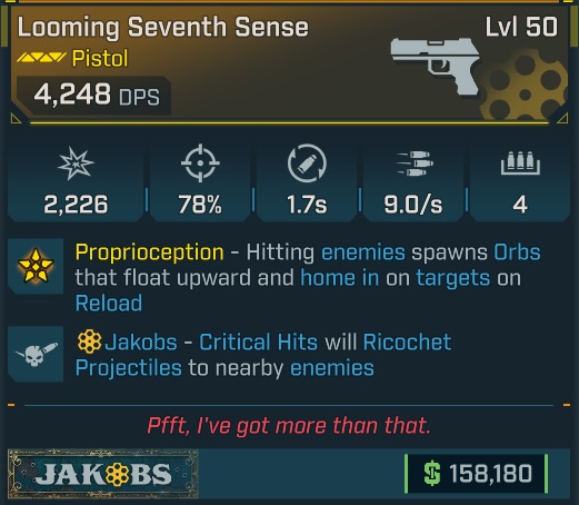 Seventh Sense Legendary Pistol